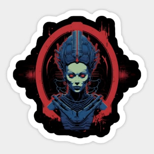 Fierce Sci-Fi Alien Queen of War Sticker